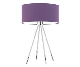 Metalna stolna lampa SIERRA krom ljubičasta 50x30 cm