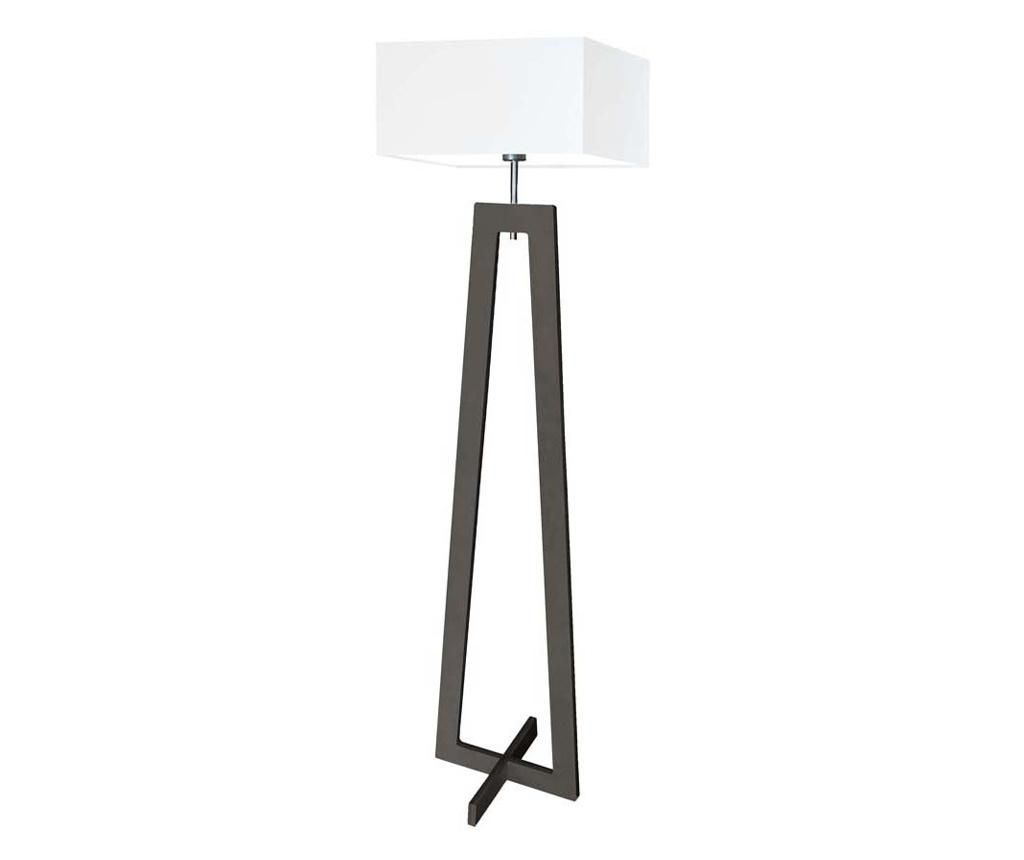 Ξύλινο Επιτραπέζιο Φωτιστικό Δαπέδου Jawa Έβενος Λευκό 138x40 εκ.