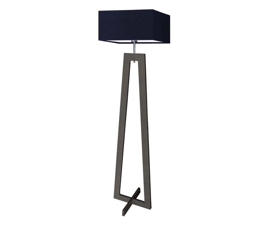 Lesena talna svetilka Jawa temni eben, temno modra 138x40 cm