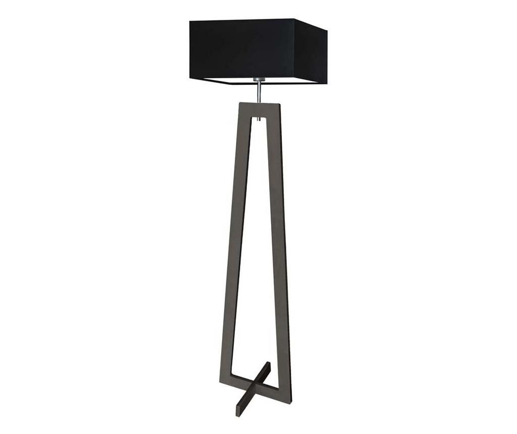 Ξύλινο Επιτραπέζιο Φωτιστικό Δαπέδου Jawa Έβενος Μαύρο 138x40 εκ.