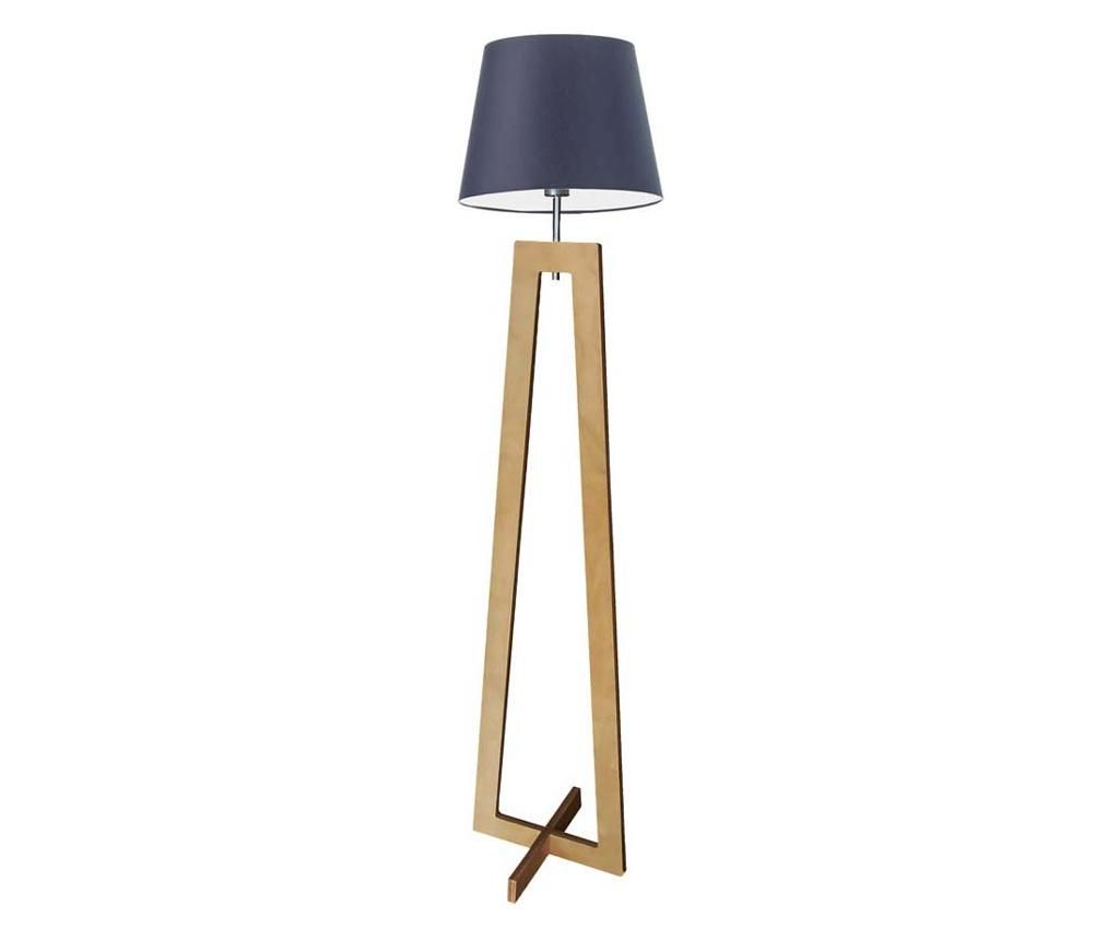 Wooden Floor Lamp Kos Dark Oak Blue 160x37 cm