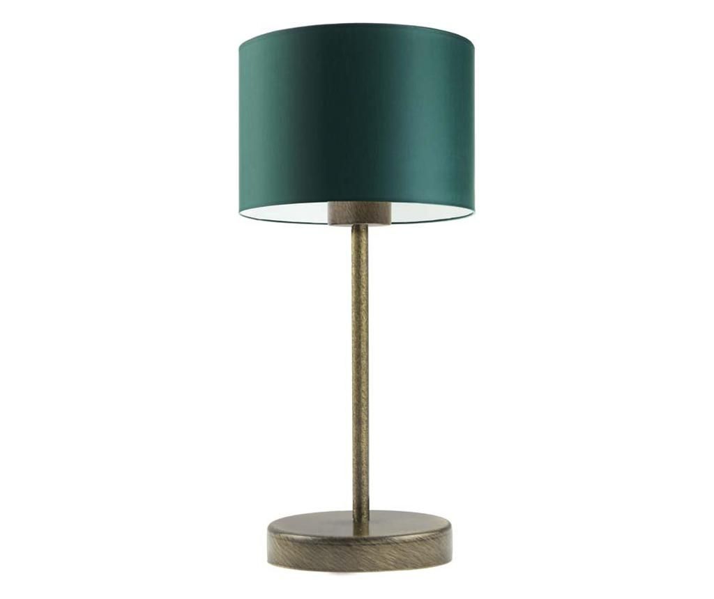 NICEA Kovinska Namizna Svetilka Antik (Staro) Zlata Steklenično Zelena 39.5x 17.5 cm