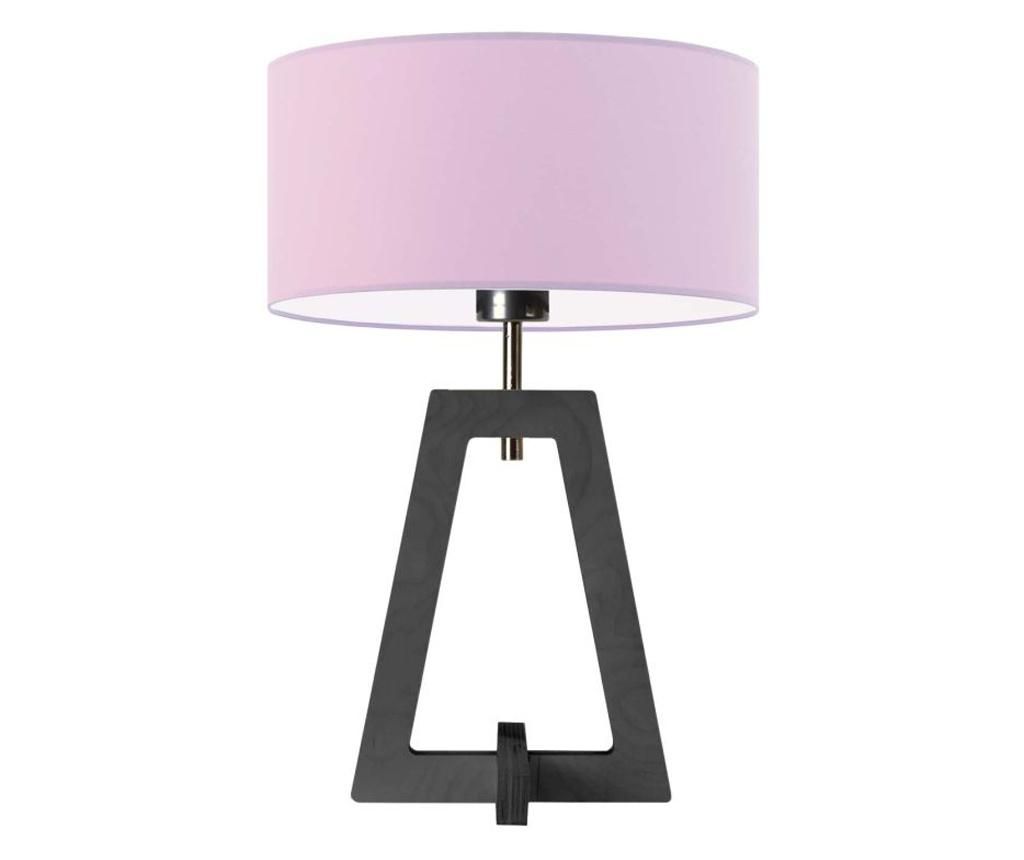 Lesena namizna svetilka Clio pepelnato siva svetlo vijolična 47x30 cm