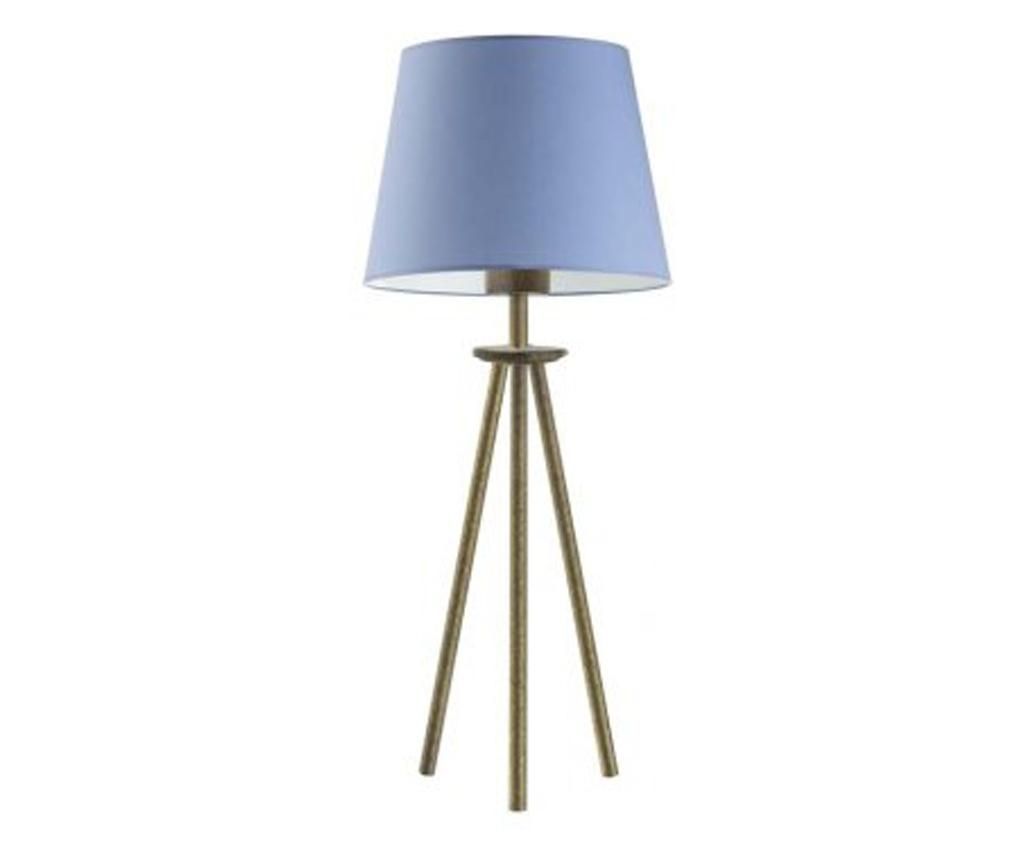 Bergen Metal Desk Lamp Antique (Old) Gold Blue 50x20 cm