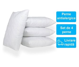 Set de 4 perne Pernador matlasate, microfibra snowballs, 50cm x 70cm, fermitate Ferma