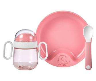 Σετ 3 παιδικών επιτραπέζιων σκευών MIO Pink