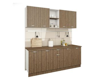 Set Bucatarie haaus Nisa, Stejar Bronz/Alb, L 200 cm