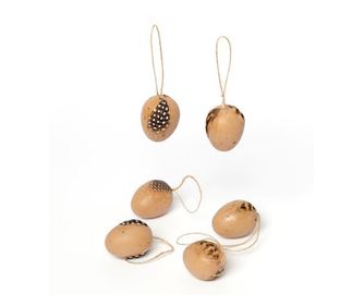 Heitmann висящи декоративни яйца с пера, натурални  4 см