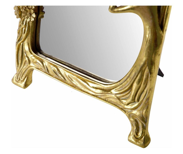 Oglinda de masa Garpe Interiores, rasina, 31x5x30 cm, auriu