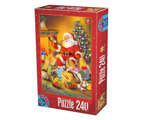 PUZZLE CRACIUN 240 pcs D-toys, carton albastru puzzle, multicolor