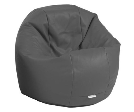 Fotoliu Beanbag Relaxo - Dark Grey (gama Premium Pu) Umplut Cu Perle Polistiren  60x50x60 cm