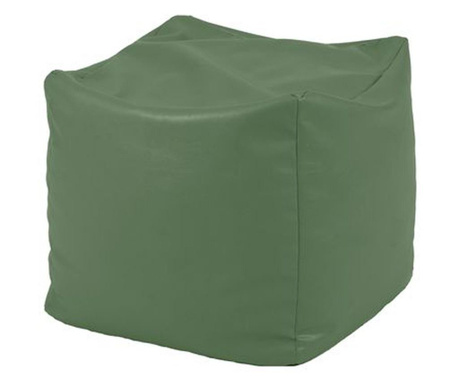 Fotoliu Taburet Cub - Waka Waka Green (gama Premium Pu) Umplut Cu Perle Polistiren  40x40x40 cm
