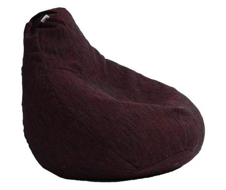 Fotoliu Nirvana Hobbit (gama Premium Rustic), - Black Wine Cu Husa Detasabila Textila, Umplut Cu Perle Polistiren  80x80x70 cm