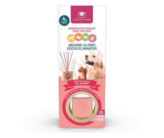 Odorizant 0% alcool „Absoarbe mirosurile” Cristalinas – Fructe rosii 30 ml