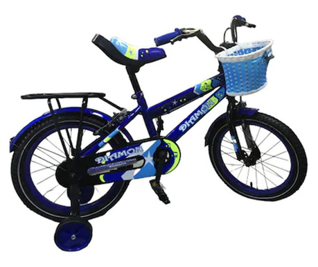 Bicicleta GoKart™ Diamon 16 inch 4-6 ani roti ajutatoare, aparatoare noroi, sonerie, cosulet jucarii, cadru otel
