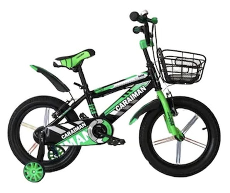 Bicicleta GoKart™ Caraiman 16 inch 4-6 ani roti ajutatoare, aparatoare noroi, sonerie, cosulet jucarii