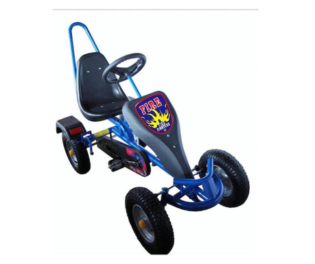 Kart GoKart™ F150A 1 loc, cu pedale ,roti din cauciuc gonflabile, scaun reglabil,culoare albastru | copii si juniori