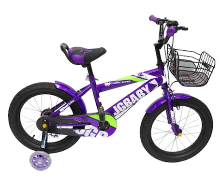 Bicicleta GoKart™ JGBaby 12 inch 2-4 ani roti ajutatoare, aparatoare noroi, sonerie, cosulet jucarii