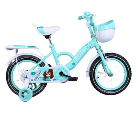 Bicicleta GoKart™ JGBaby 12 inch 2-4 ani roti ajutatoare silicon, cosulet metalic, aparatoare noroi, sonerie + cadru otel
