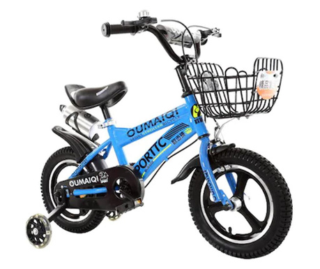 Bicicleta GoKart™ Oumaiqi 16 inch 4-6 ani roti ajutatoare silicon, cosulet metalic, aparatoare noroi, sonerie + bidon apa