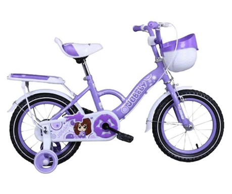Bicicleta GoKart™ JGBaby 16 inch 4-6 ani roti ajutatoare , cosulet metalic, aparatoare noroi, sonerie
