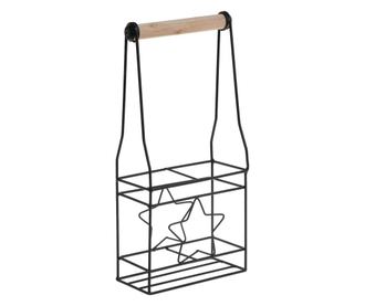 Suport pentru 2 sticle de vin Inart, fier, 17x9x39 cm, multicolor