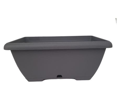 Jardiniera terrae midi gri Plastecnic 65cm, 21 l, cu tava clipsata