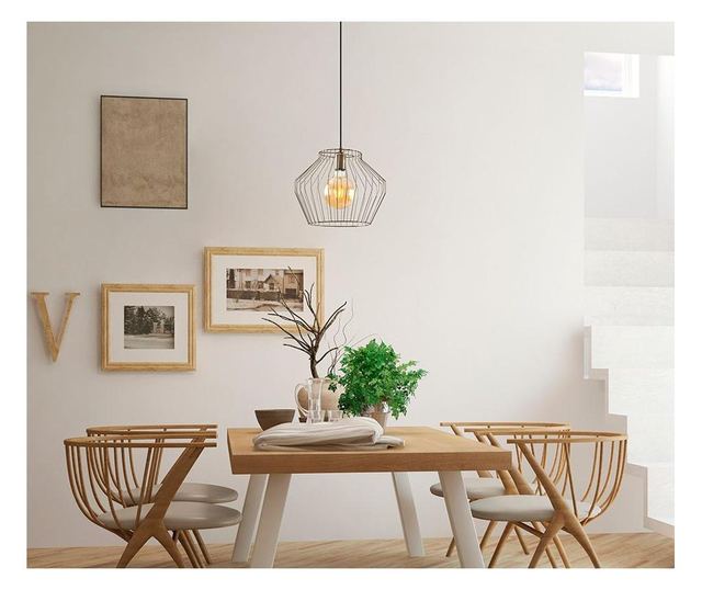 Lustra Tatum, corp din metal, max. 60 W, E27, maro vintage, 35x35x126 cm