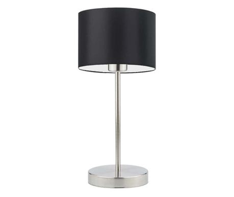 NICEA Kovová stolní lampa, broušená ocel, černá, 39,5x17,5 cm
