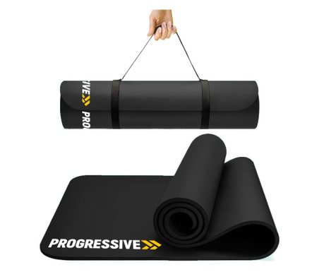 Saltea fitness Yoga/Pilates/Aerobic PROGRESSIVE PRO120-BLACK, dimensiuni 183 x 60 x 1.2 cm, NBR, culoare negru