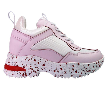 Pantofi sport dama V111, 19V69 Italia, piele ecologica, roz/alb, 40