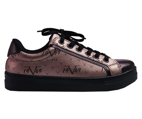 Pantofi sport dama V116, 19V69 Italia, piele ecologica,negru/auriu, 40