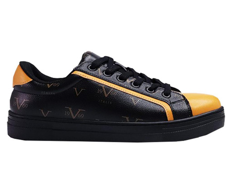 Pantofi sport dama V117, 19V69 Italia, piele ecologica,negru/galben, 37