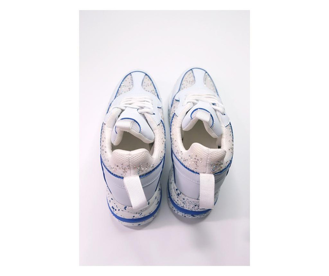 Pantofi sport dama V108, 19V69 Italia, piele ecologica, alb/albastru, 40