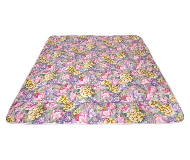 Pilota Pernador 210cm x240cm din puf si pana de gasca, flori mov