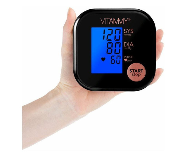 Апарат за измерване на кръвно Vitammy Ultra Beat, 22-42см, Черен/Розов