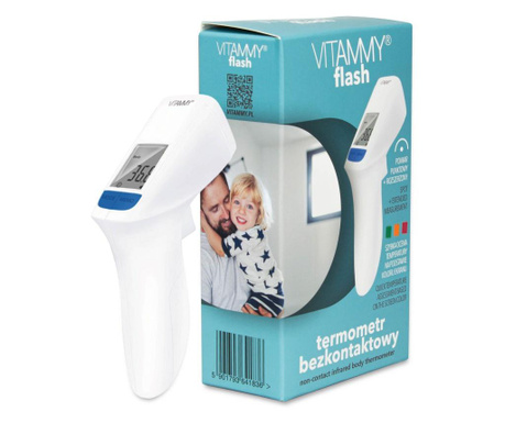 Инфрачервен безконтактен термометър Vitammy Flash, домашна употреба, Бял