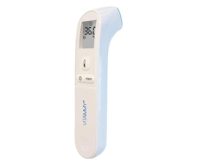 Инфрачервен безконтактен термометър Vitammy Spot, домашна и професионална употреба, Бял