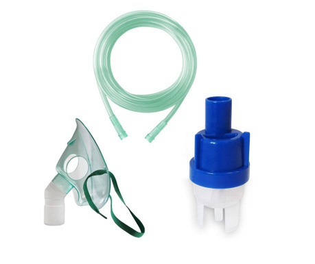 Kit accesorii universale pentru aparate aerosoli cu compresor RedLine RDA007, masca medie rotativa, furtun 2 m, pahar de nebuliz