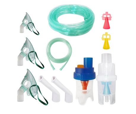 Kit accesorii universale Redline Ultra, pentru aparate aerosoli cu compresor, particule variabile, furtun de 6 si 2 m, masca beb