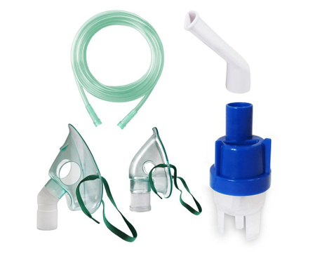 Kit accesorii universale pentru aparate aerosoli cu compresor RedLine RDA009, masca medie rotativa, masca bebelusi, furtun 2 m,