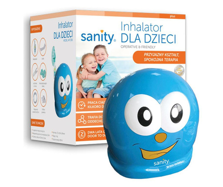 Aparat aerosoli Sanity Inhaler Kids, nebulizator cu compresor pentru copii si adulti