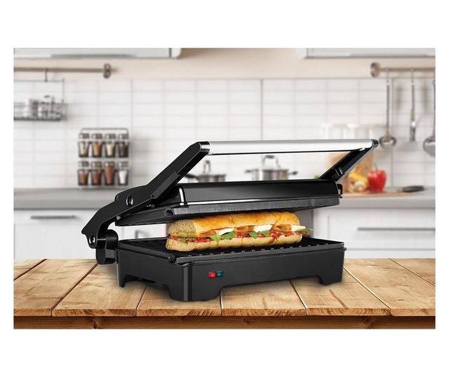 Sandwich-maker ECG S 2070 Panini, 1200 W, placi nonaderente