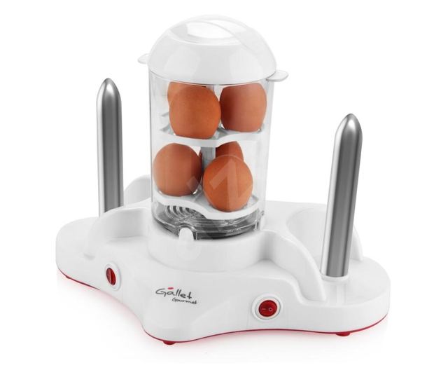 Aparat de preparat Hot Dog GALLET Gourmet MAH502, 380 W, 2 tepuse, accesorii pentru oua