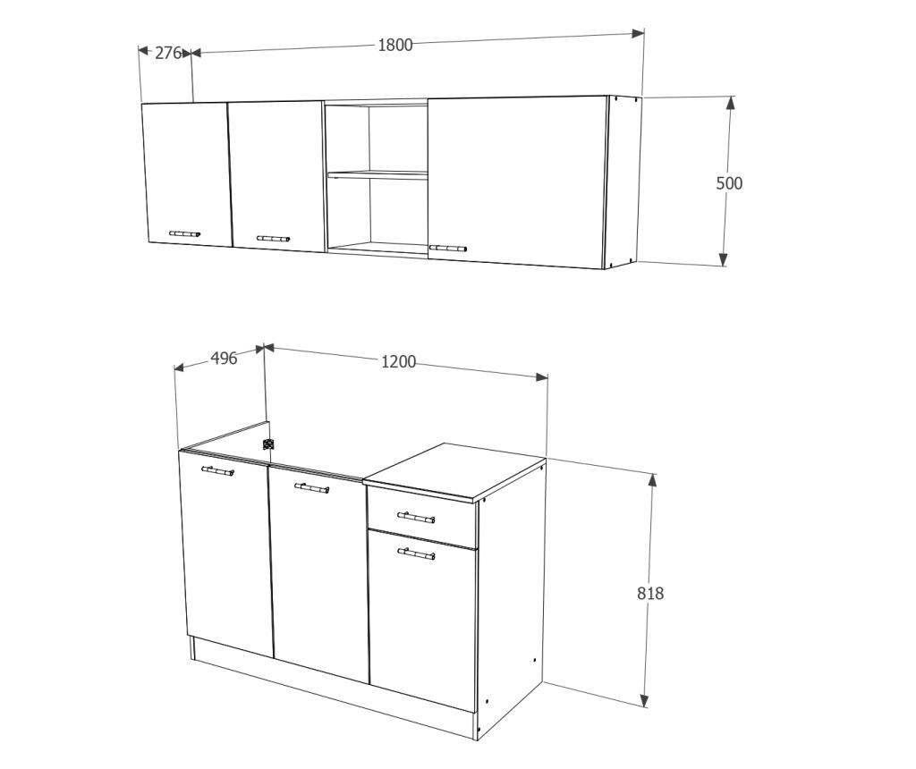 Set Bucatarie haaus Kara, Stejar Sonoma/Alb, L 180 cm - 4