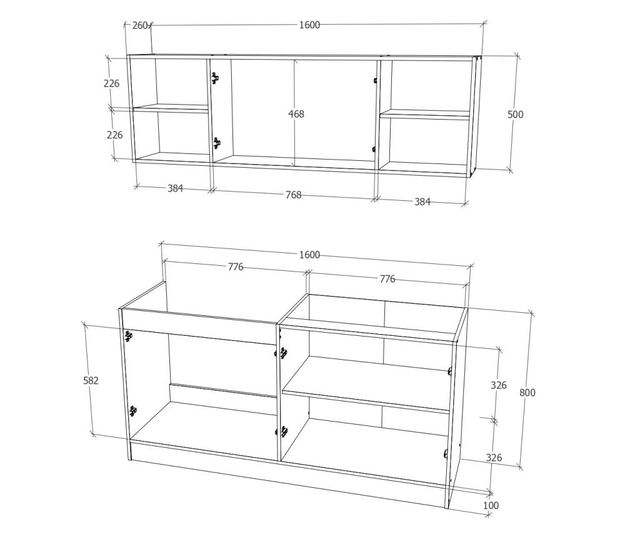 Set Bucatarie haaus Sena, Stejar Sonoma/Alb, L 160 cm
