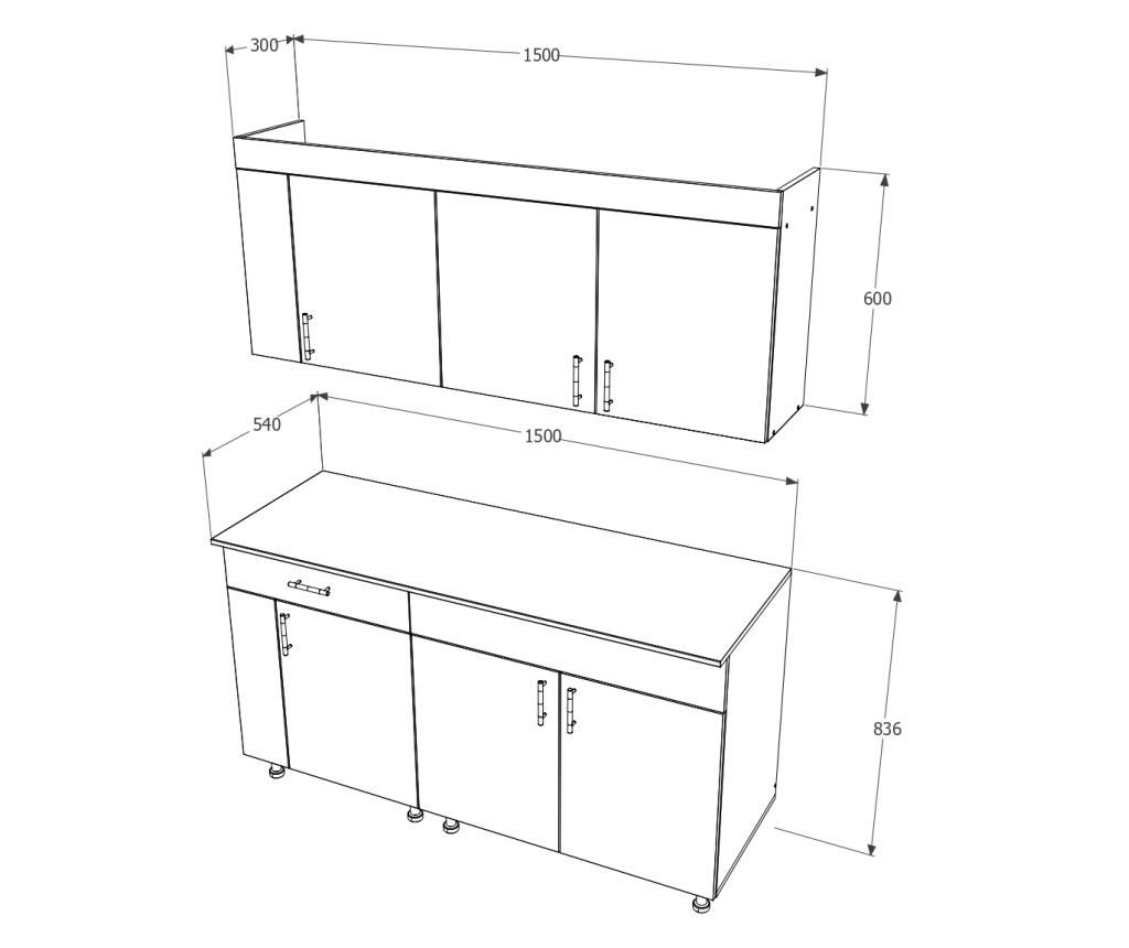 Set Bucatarie haaus Reno, Prun/Ulm Deschis, L 150 cm - 4