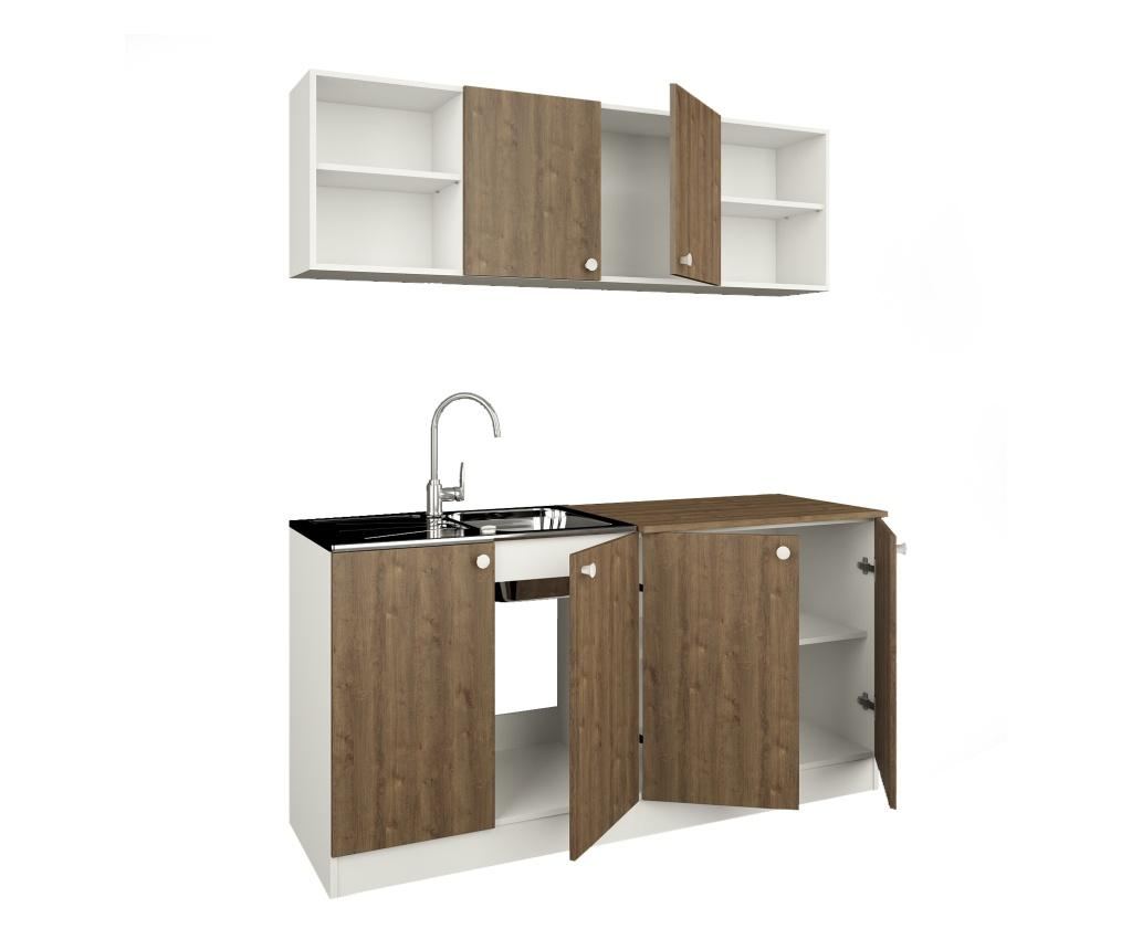Set Bucatarie haaus Sena, Stejar Bronz/Alb, L 160 cm - 2