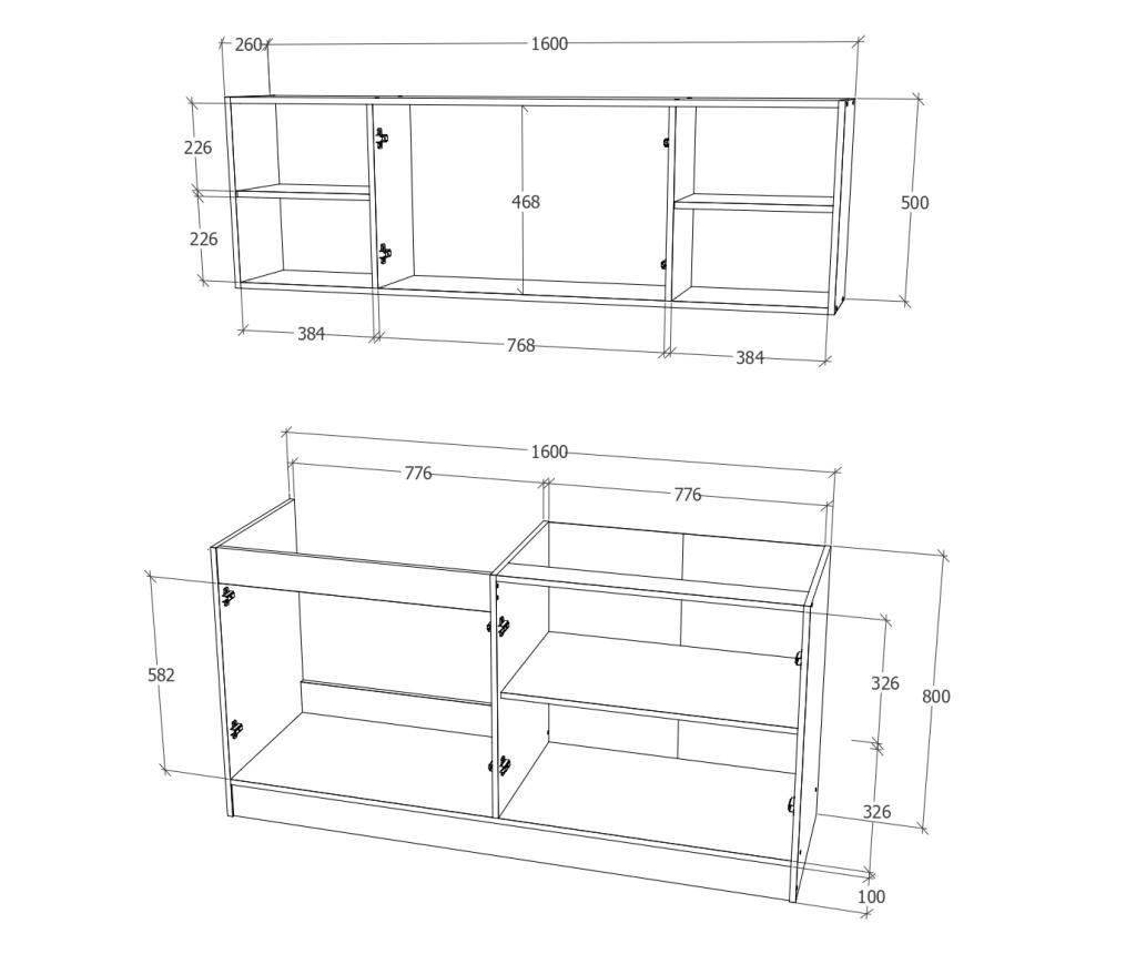 Set Bucatarie haaus Sena, Stejar Bronz/Alb, L 160 cm - 4