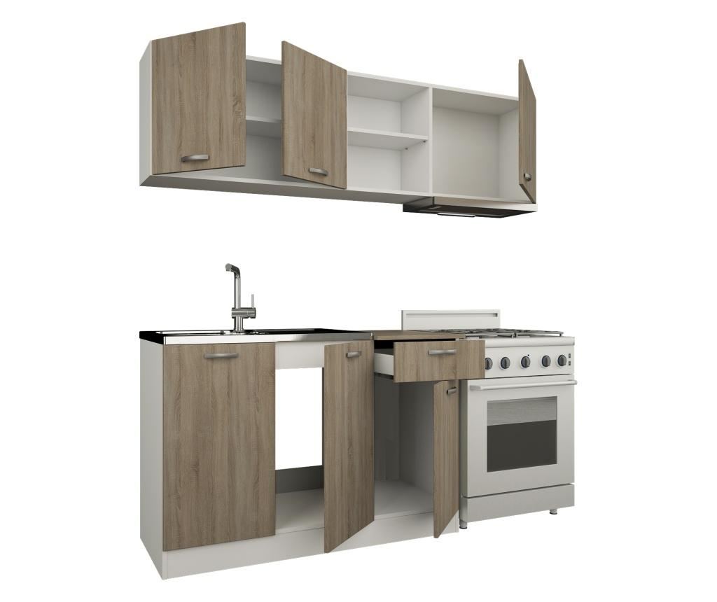 Set Bucatarie haaus Kara, Stejar Sonoma Inchis/Alb, L 180 cm - 2